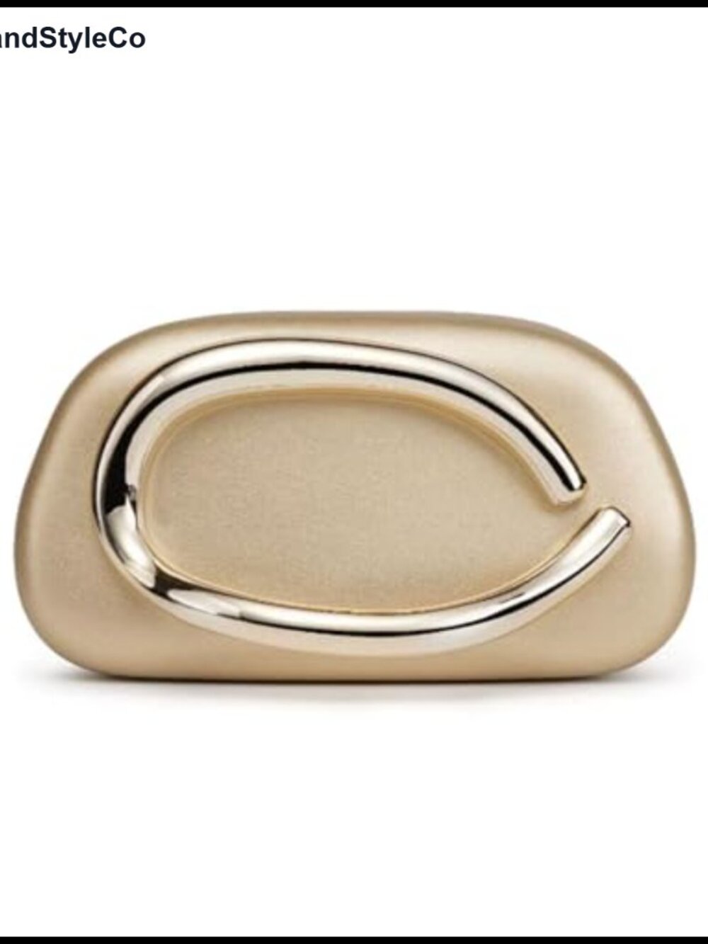 PU Leather Evening Clutch with Chain Crossbody Vintage Metal Handle